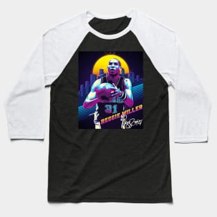 Reggie Miller Choke Sign Basketball Legend Signature Vintage Retro 80s 90s Bootleg Rap Style Baseball T-Shirt